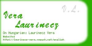 vera laurinecz business card